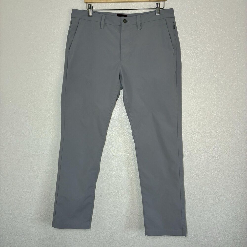 UNTUCKit Chancellor Pant Mens 34x30 Gray Straight Fit Chino Travel Casual FLAW